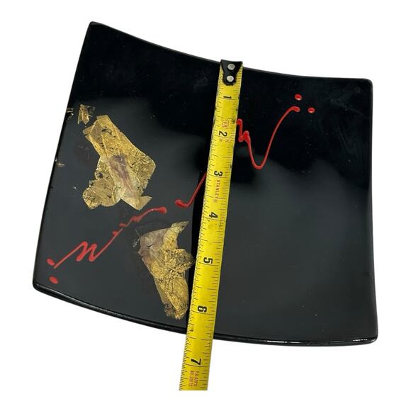 collin fused art glass Trinket tray handcrafted dish signed set of 2 - Picture 7 of 16